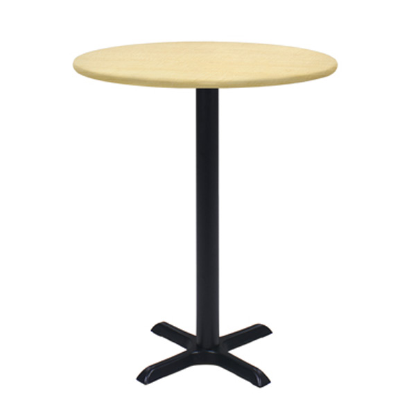 36″ Round Bar Table with Black Base - Maple