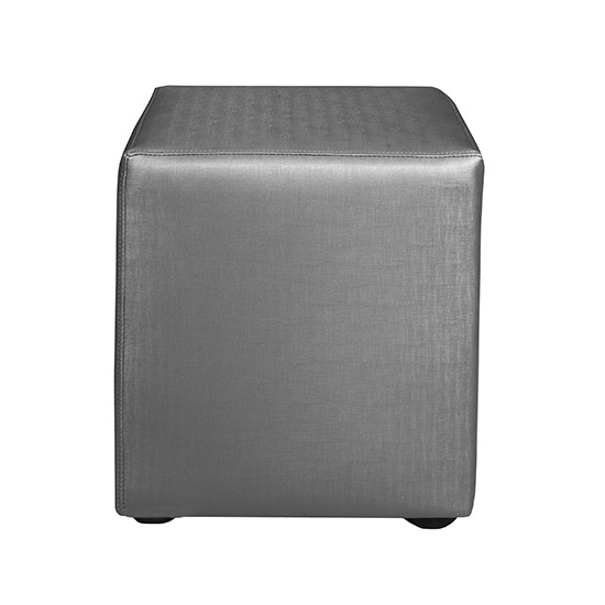 Benton Cube Ottoman - Silver